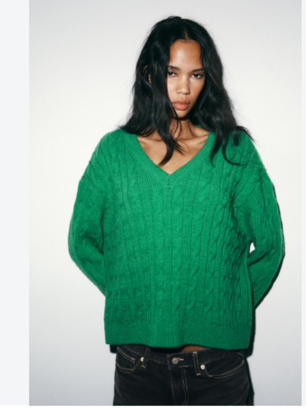 Van Heusen V-Neck Cable-Knit Sweater